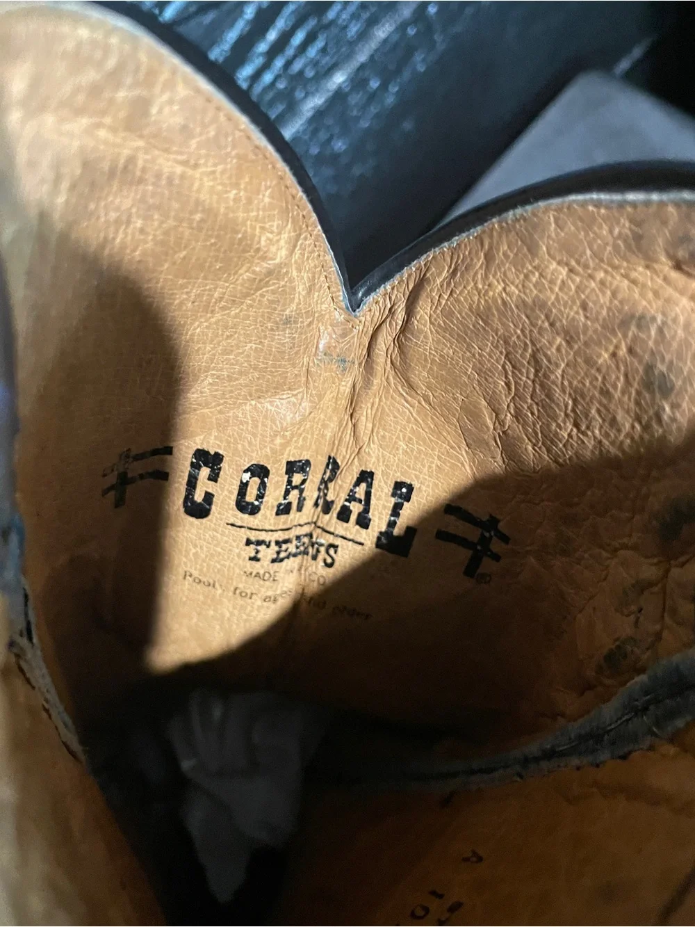Vintage Corral Teens Boots Gray Leather Angel Wing Cross Cowgirl Size 3.5T